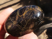 Polished Schorl Black Tourmaline Palm Stones  x 24 From Madagascar - Toprock Gemstones and Minerals 