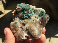 Natural Rare Ball Malachite On Drusy Quartz & Dolomite Specimens x 2 From Kambove, Congo