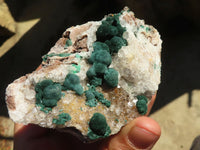 Natural Rare Ball Malachite On Drusy Quartz & Dolomite Specimens x 2 From Kambove, Congo