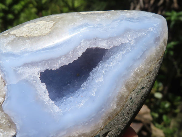 Polished Blue Lace Agate Standing Free Forms  x 3 From Malawi - TopRock