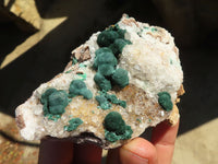 Natural Rare Ball Malachite On Drusy Quartz & Dolomite Specimens x 2 From Kambove, Congo