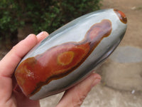 Polished Polychrome Jasper Standing Free Forms  x 3 From Madagascar