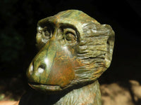 Polished Green Verdite Baboon Carvings  x 2 From Zimbabwe - TopRock