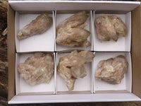 Natural Cascading White Phantom Quartz Crystal Clusters  x 6 From Luena, Congo - TopRock