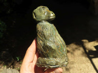 Polished Green Verdite Baboon Carvings  x 2 From Zimbabwe - TopRock