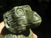 Polished Green Verdite Baboon Carvings  x 2 From Zimbabwe - TopRock