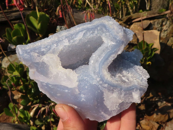 Natural Etched Blue Chalcedony Specimens  x 4 From Nsanje, Malawi