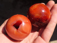 Polished Carnelian Agate Spheres  x 6 From Madagascar