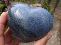 Polished Blue Lazulite Hearts  x 6 From Madagascar