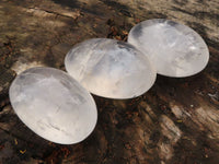 Polished Extra Large Girasol Pearl Quartz Palm Stones  x 6 From Ambatondrazaka, Madagascar - TopRock