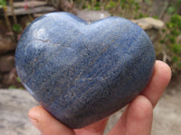 Polished Blue Lazulite Hearts  x 6 From Madagascar