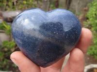 Polished Blue Lazulite Hearts  x 6 From Madagascar