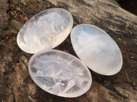 Polished Extra Large Girasol Pearl Quartz Palm Stones  x 6 From Ambatondrazaka, Madagascar - TopRock