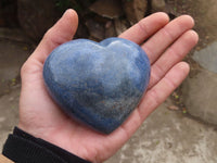 Polished Blue Lazulite Hearts  x 6 From Madagascar