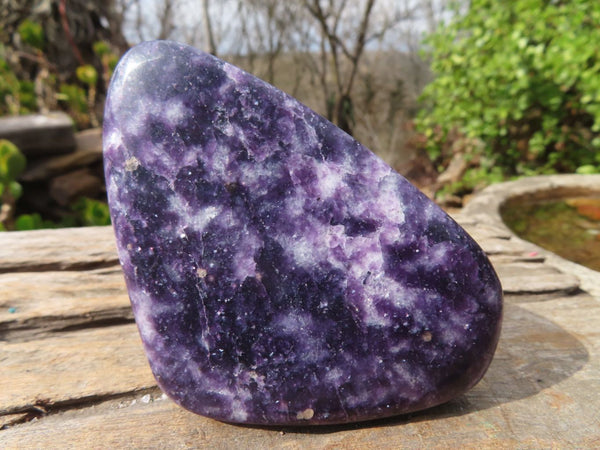 Polished Purple Lepidolite Standing Free Forms  x 6 From Zimbabwe