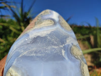 Polished Blue Lace Agate Standing Free Form  x 1 From Nsanje, Malawi - Toprock Gemstones and Minerals 