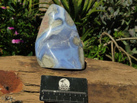 Polished Blue Lace Agate Standing Free Form  x 1 From Nsanje, Malawi - Toprock Gemstones and Minerals 