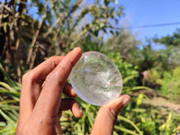 Polished Large Rock Crystal & Girasol Quartz Palm Stones  x 12 From Madagascar - Toprock Gemstones and Minerals 