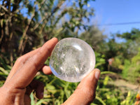 Polished Large Rock Crystal & Girasol Quartz Palm Stones  x 12 From Madagascar - Toprock Gemstones and Minerals 