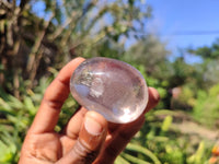 Polished Large Rock Crystal & Girasol Quartz Palm Stones  x 12 From Madagascar - Toprock Gemstones and Minerals 