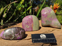 Polished Stichtite & Serpentine Free Forms With Silky Purple Threads  x 3 From Barberton, South Africa - Toprock Gemstones and Minerals 