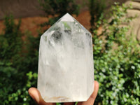 Polished Large Clear Quartz Points With Rainbow Veils In Some  x 6 From Madagascar - Toprock Gemstones and Minerals 