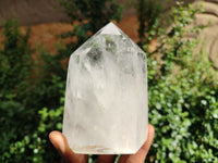 Polished Large Clear Quartz Points With Rainbow Veils In Some  x 6 From Madagascar - Toprock Gemstones and Minerals 