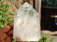 Polished Large Clear Quartz Points With Rainbow Veils In Some  x 6 From Madagascar - Toprock Gemstones and Minerals 