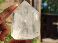 Polished Large Clear Quartz Points With Rainbow Veils In Some  x 6 From Madagascar - Toprock Gemstones and Minerals 