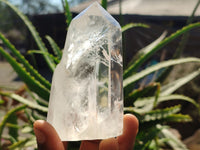 Polished Large Clear Quartz Points With Rainbow Veils In Some  x 6 From Madagascar - Toprock Gemstones and Minerals 