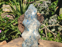 Polished Large Blue Spotted Spinel Quartz Flame Sculpture  x 1 From Madagascar - Toprock Gemstones and Minerals 