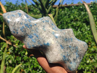 Polished Large Blue Spotted Spinel Quartz Flame Sculpture  x 1 From Madagascar - Toprock Gemstones and Minerals 