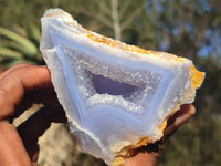 Polished One Side Polished Blue Lace Agate Specimens  x 3 From Nsanje, Malawi - Toprock Gemstones and Minerals 