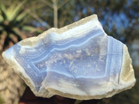 Polished One Side Polished Blue Lace Agate Specimens  x 3 From Nsanje, Malawi - Toprock Gemstones and Minerals 