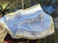 Polished One Side Polished Blue Lace Agate Specimens  x 3 From Nsanje, Malawi - Toprock Gemstones and Minerals 