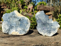 Natural Blue Celestite Crystal Specimens  x 2 From Sakoany, Madagascar - Toprock Gemstones and Minerals 