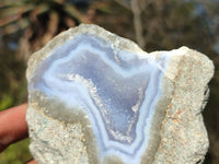 Polished One Side Polished Blue Lace Agate Specimens  x 6 From Nsanje, Malawi - Toprock Gemstones and Minerals 