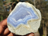 Polished One Side Polished Blue Lace Agate Specimens  x 6 From Nsanje, Malawi - Toprock Gemstones and Minerals 