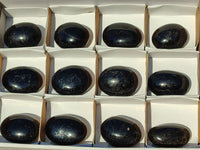 Polished Schorl Black Tourmaline Palm Stones  x 12 From Madagascar - Toprock Gemstones and Minerals 