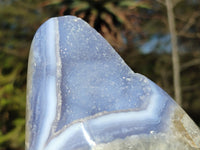 Polished Blue Lace Agate Standing Free Forms  x 2 From Nsanje, Malawi - Toprock Gemstones and Minerals 