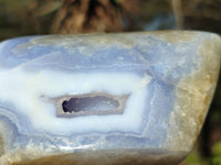 Polished Blue Lace Agate Standing Free Forms  x 2 From Nsanje, Malawi - Toprock Gemstones and Minerals 