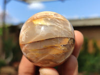 Polished Flashy Peach Moonstone Spheres  x 6 From Madagascar - Toprock Gemstones and Minerals 