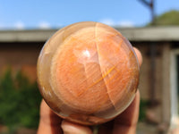 Polished Flashy Peach Moonstone Spheres  x 6 From Madagascar - Toprock Gemstones and Minerals 