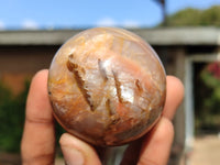 Polished Flashy Peach Moonstone Spheres  x 6 From Madagascar - Toprock Gemstones and Minerals 