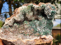 Natural Rare Ball Malachite On Drusy Quartz & Dolomite Matrix  x 1 From Kambove, Congo - Toprock Gemstones and Minerals 