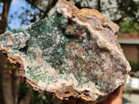 Natural Rare Ball Malachite On Drusy Quartz & Dolomite Matrix  x 1 From Kambove, Congo - Toprock Gemstones and Minerals 