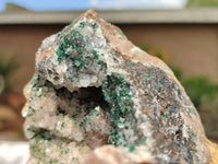 Natural Rare Ball Malachite On Drusy Quartz & Dolomite Matrix  x 1 From Kambove, Congo - Toprock Gemstones and Minerals 