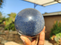 Polished Blue Lazulite Spheres  x 2 From Madagascar - Toprock Gemstones and Minerals 