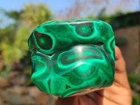 Polished Flower Banded Malachite Free Forms  x 3 From Congo - Toprock Gemstones and Minerals 