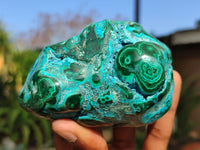 Polished Flower Banded Malachite Free Forms  x 3 From Congo - Toprock Gemstones and Minerals 